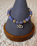 Purple Tanzanite With Diamond and Gold Balls