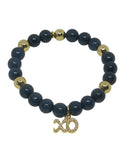 Blue Sapphire With Diamonds and 14k Gold Balls